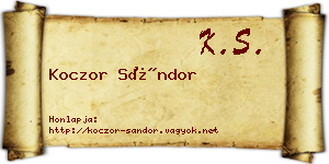Koczor Sándor névjegykártya
