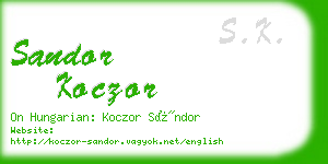 sandor koczor business card